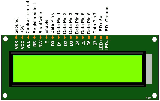 LCD 16x2 green